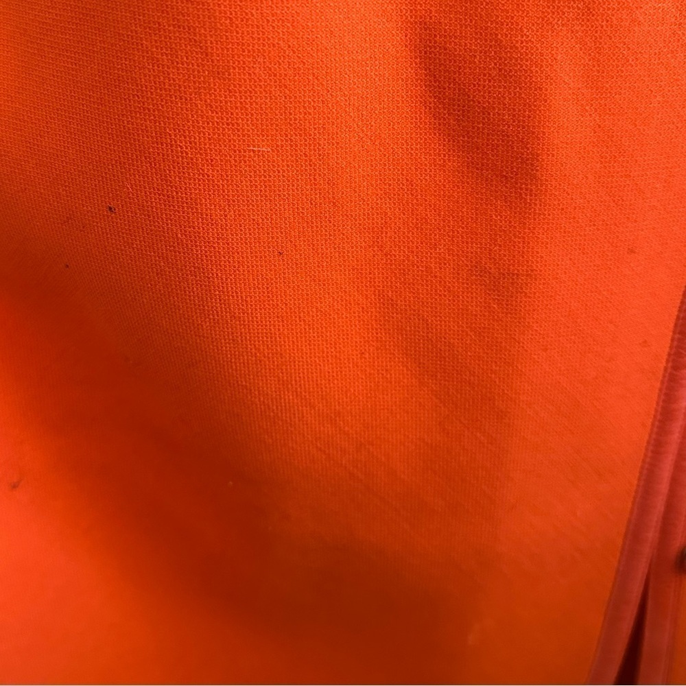 Vintage 1960 Andre Courreges orange wool maxi skirt leather trim high waist maxi - Picture 6 of 9